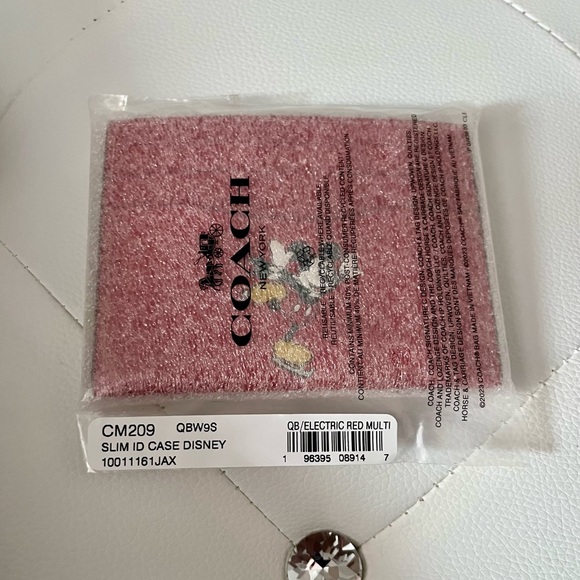 NEW Coach X Disney Electric Red Leather Slim ID Card Case Wallet - Picture 8 of 10